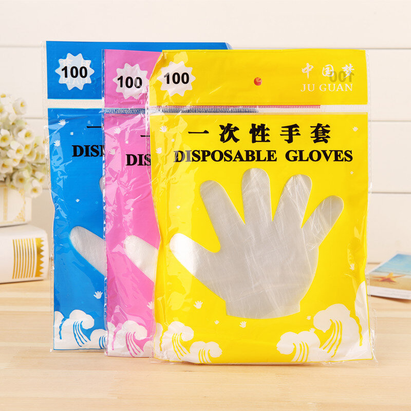 100 Pcs Eco-friendly Disposable Gloves Garden Household Restaurant BBQ Clear Multi-functional Gloves Food Grade