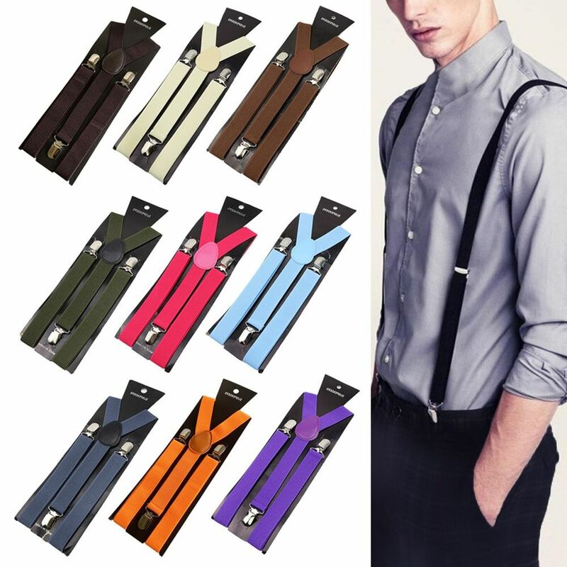New Fashion Gift Men Women Leather Adjustable Straps Elastic Unisex Suspenders Suspenders Braces