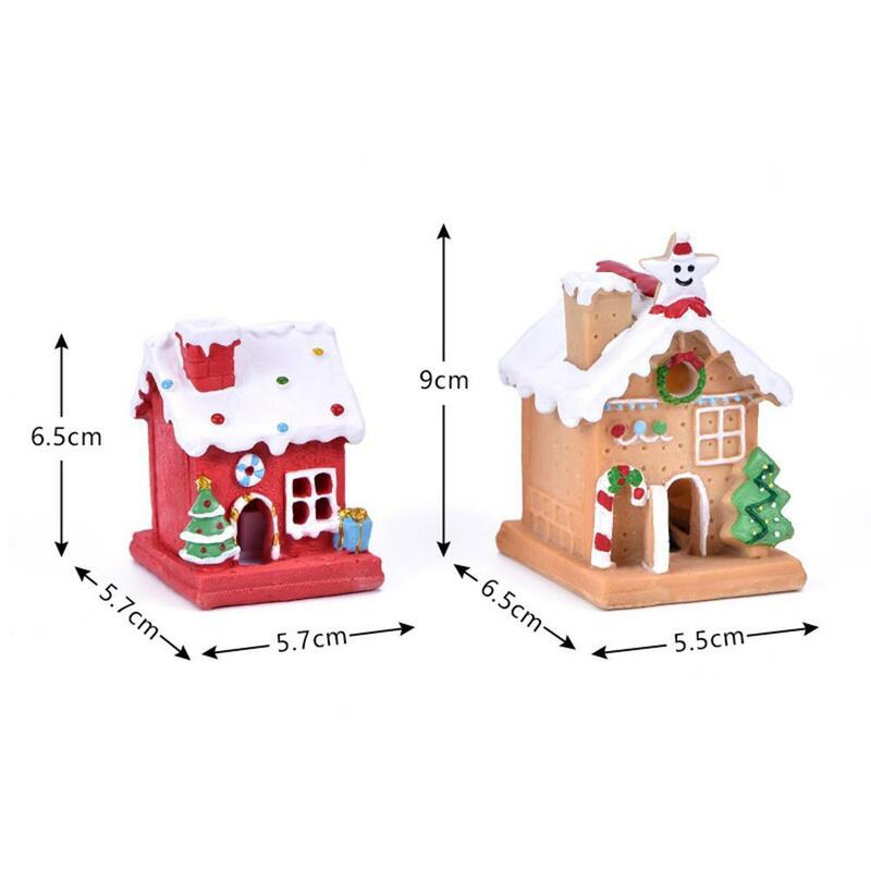 Neue DIY Weihnachts haus Ornamente Simulation Miniatur Handwerk mit Lichtern für Weihnachten Urlaub Party Dekor