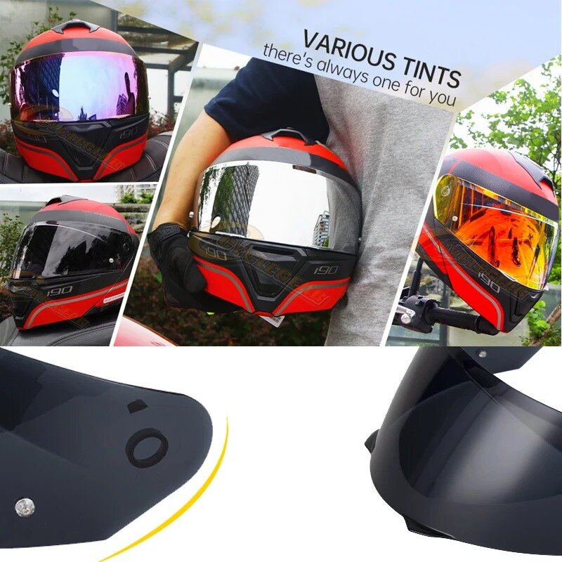 HJ-33 I90 Motorcycle Helmet Visor For HJC HJ33 Casco Moto Windshield Helmets Accessories Replacement Lens Extra Glasses