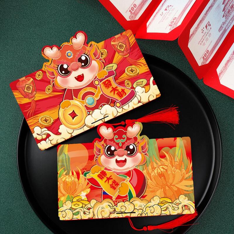 High-quality Envelope Foldable Envelope 2024 Spring Festival Folding Envelope Dragon-themed Luck Money Envelope with Vibrant