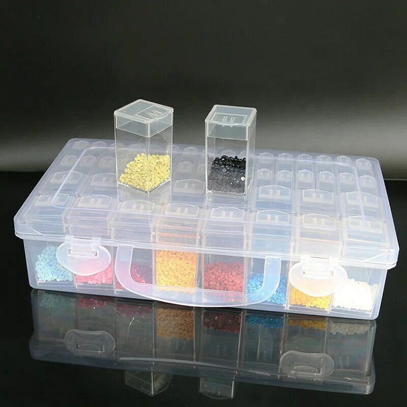 64 Slot Grid Beads Drill Storage Case Diamond Painting Organizer Box for wholesale