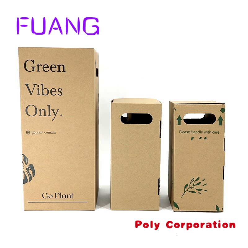 Scatole di imballaggio in vaso ondulato di natale con Logo personalizzato scatola di spedizione per piante per l'imballaggio scatola di imballaggio per le piccole imprese