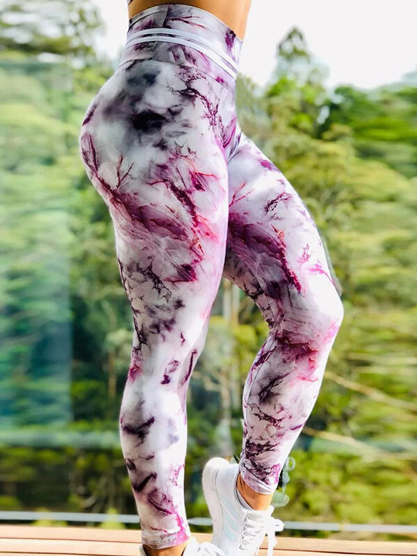 Sexy cintura alta push up leggings para mulheres, jeggings estampados em mármore, calças de ioga, moda fitness, novo