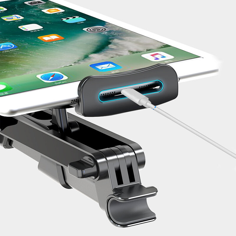 Dudukan sandaran kepala kursi belakang mobil Universal, dudukan telepon genggam untuk iPad Air 4-11 inci rotasi 360 inci Tablet PC mobil