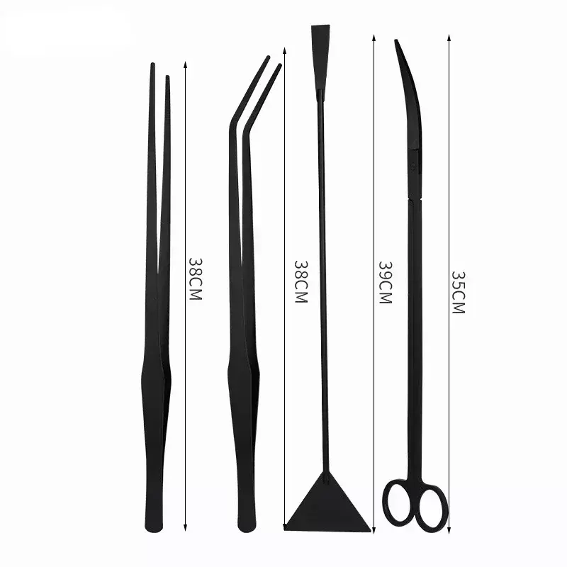 35cm Overlength Large Water Grass Trimmer Stainless Steel Scissors Tweezers Fish Tank Landscape Straight Curved Shears