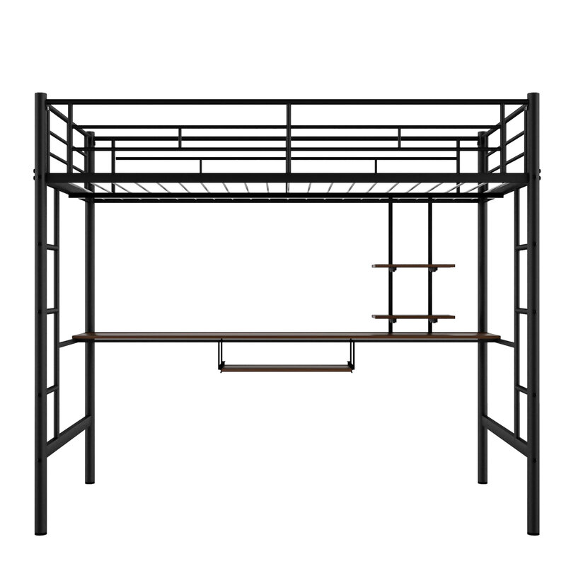 棚と棚付きの完全なベッド,省スペースのデザイン,黒,mf199506aab