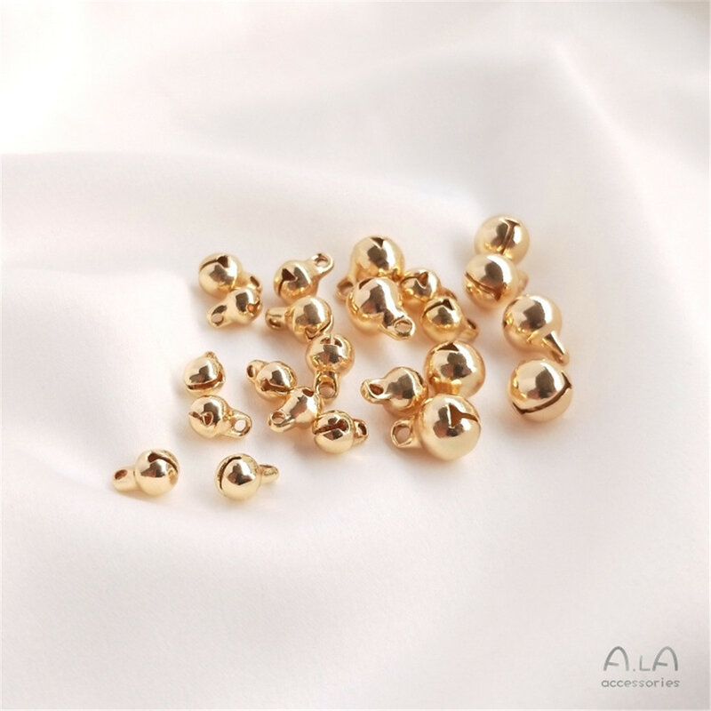 14K Gold-plated Accessories Bell Pendant Diy Handmade Bracelet Pendant First Jewelry Pendant Materials C356