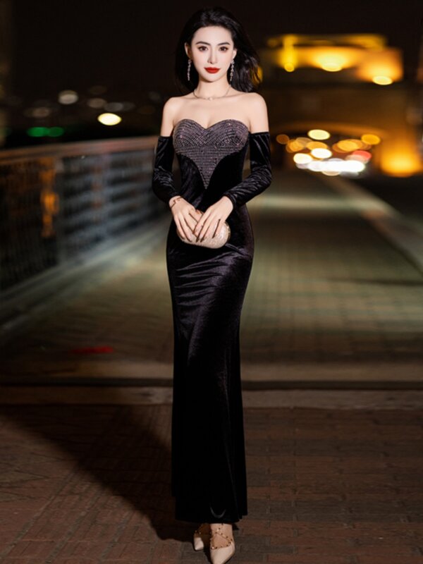 Высококачественное вечернее платье для женщин, облегающее вечернее платье-Русалка без бретелек