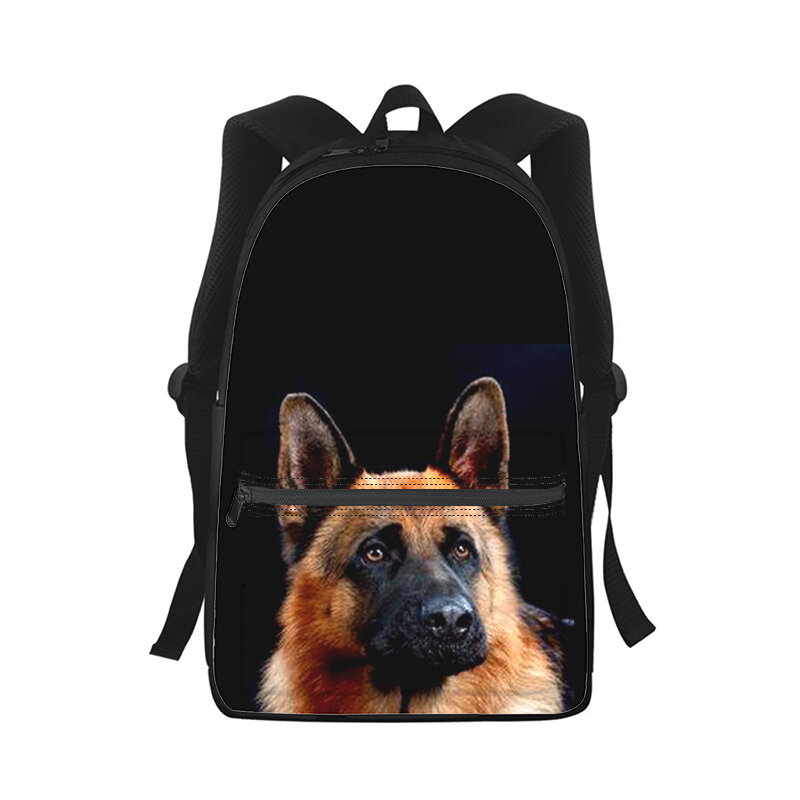 Mochila con estampado 3D de perro pastor alemán para hombre y mujer, bolso escolar para estudiantes, mochila para ordenador portátil, bolso de hombro de viaje para niños