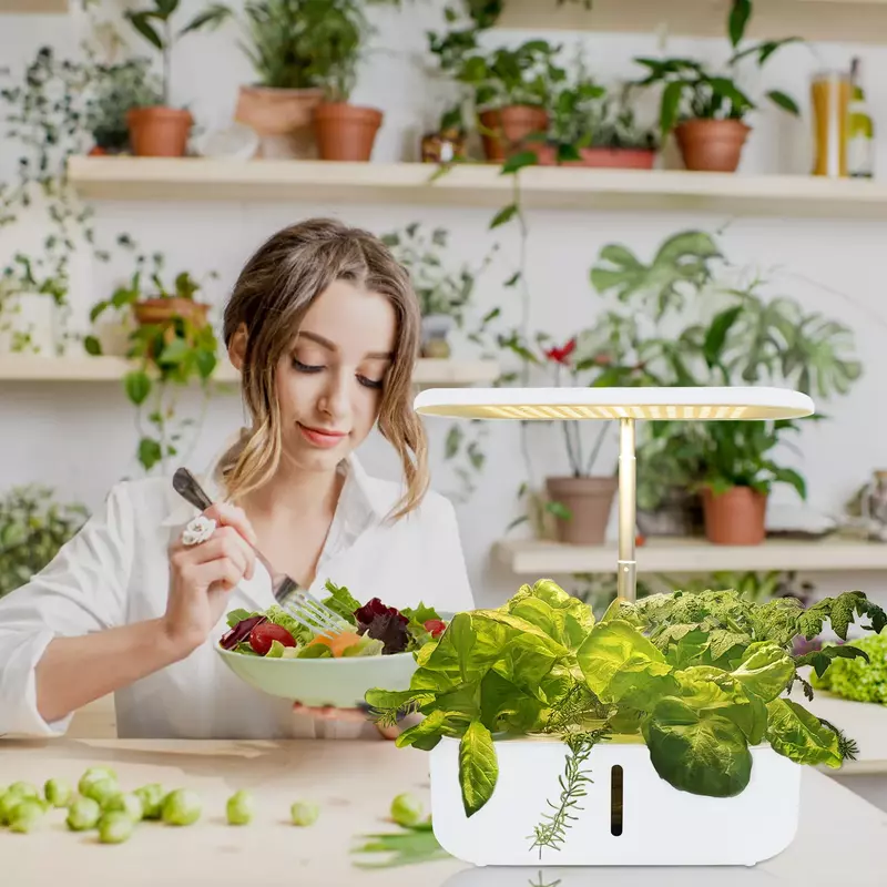 Sistema di coltivazione idroponica attrezzatura per fioriera per frutta e verdura all'interno attrezzatura da giardino per vasi da fiori idroponici intelligenti a luce LED
