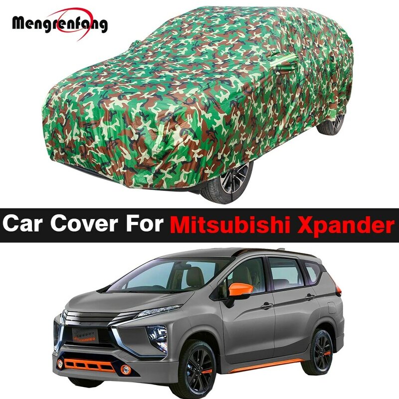 Camouflage Auto Cover Voor Mitsubishi Xpander 2017-2022 Auto Outdoor Anti-Uv Zonnescherm Regen Sneeuw Wind Slip Cover Stofdicht