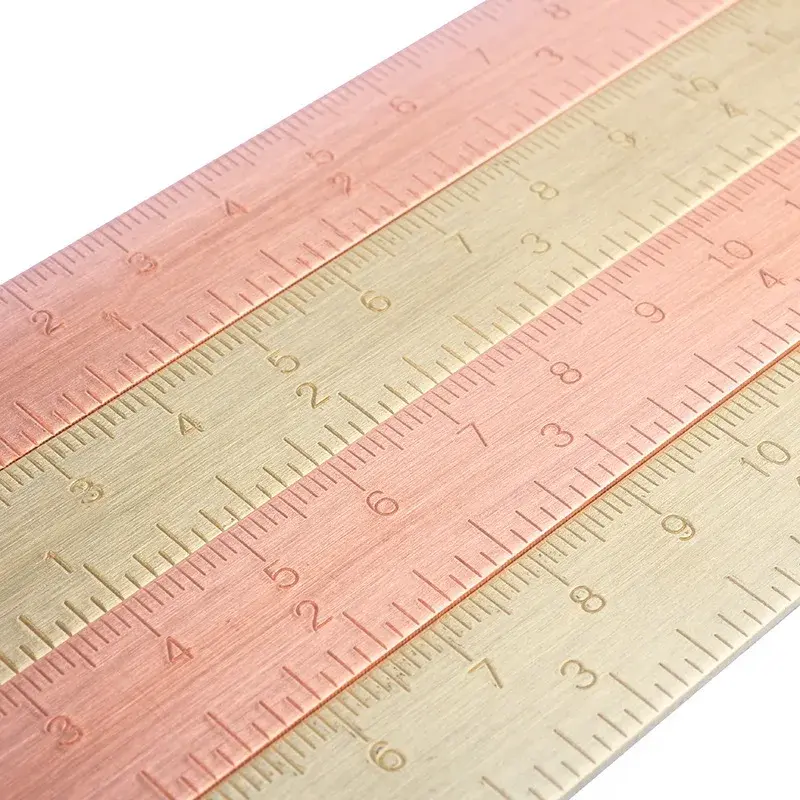 Herramientas de medición de latón Vintage, regla recta de 15cm, marcador de Metal, papelería coreana, Kit de herramientas de dibujo y pintura