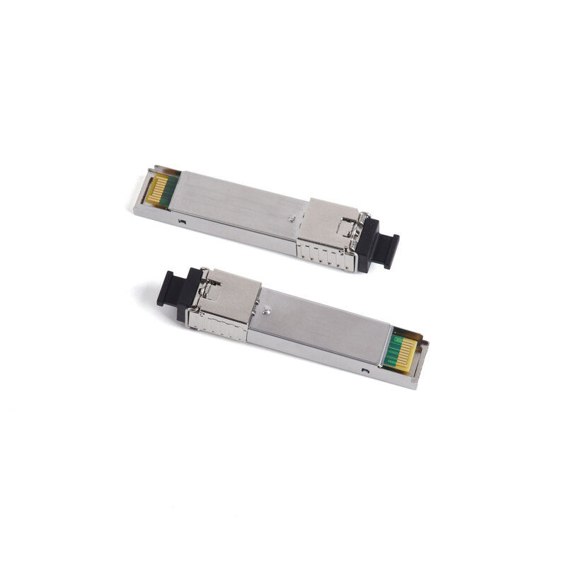 Modul SFP serat Gigabit, 1 pasang 1000M SC 1.25G 1310nm/1550nm Mode tunggal modul serat A + B cocok untuk Cisco Mikrotik Ethernet Switch