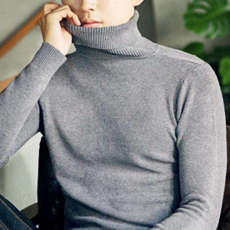 Maglione da uomo amichevole per la pelle maglione invernale da uomo elastico termico elegante accogliente maglione da uomo di colore puro