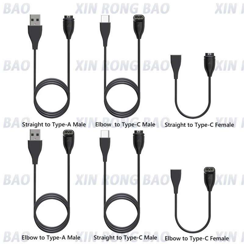 Cable de carga USB para reloj Garmin, adaptador de corriente tipo C para sincronización de datos, compatible con modelos Fenix 7, 7S, 7X, 6, 6S, 6X, 5, 5S, 5X, Vivoactive Venu 2