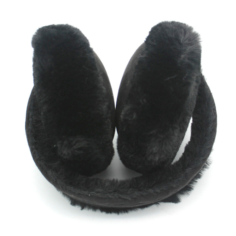 부드러운 겨울 플러시 따뜻한 귀마개, 여성 남성 접이식 단색 귀마개, 야외 방한 귀 커버, 1PC