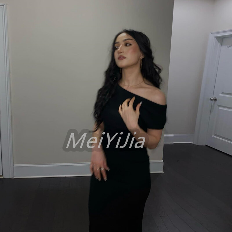 Meiyijia abito da sera saudita Crepe semplice elegante guaina sirena Aline Arabia Sexy sera compleanno Club abiti estate 2024
