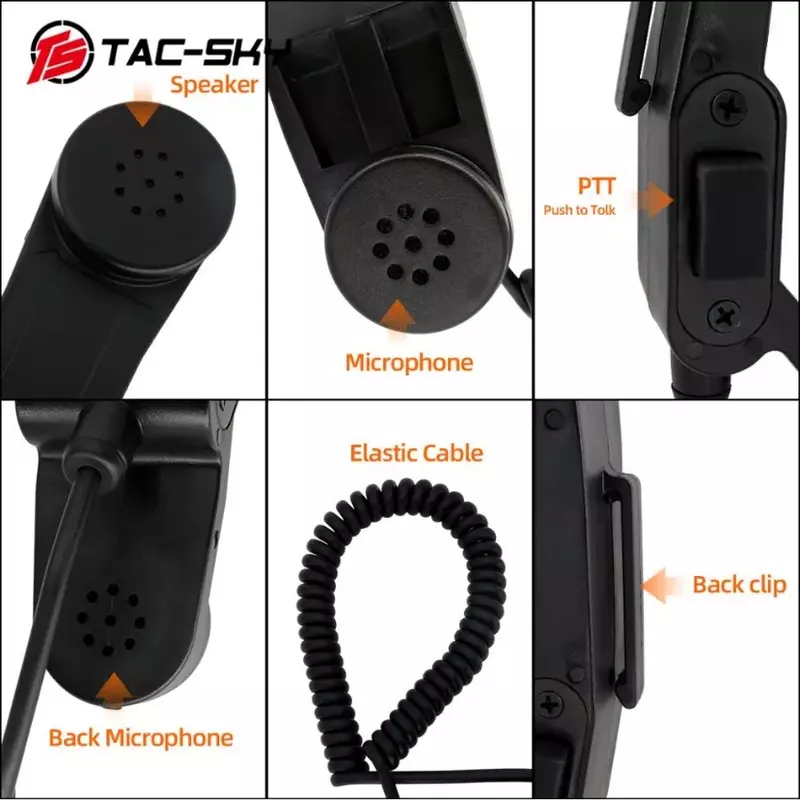 TS TAC-SKY N / PRC 152 152A Harris Virtual Box Walkie-Talkie Virtual Model+H250 Handheld Speaker Micropho 6 Pin Ptt