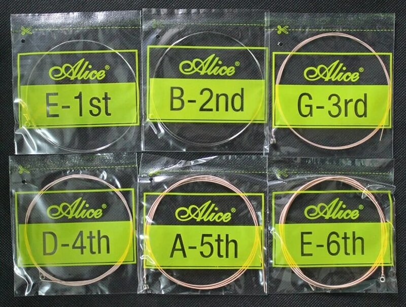 1 Sets Alice A206 Stainless Steel Coated Phosphor Bronze Anti-Rust 1st-6th Acoustic Guitar Strings 011-052