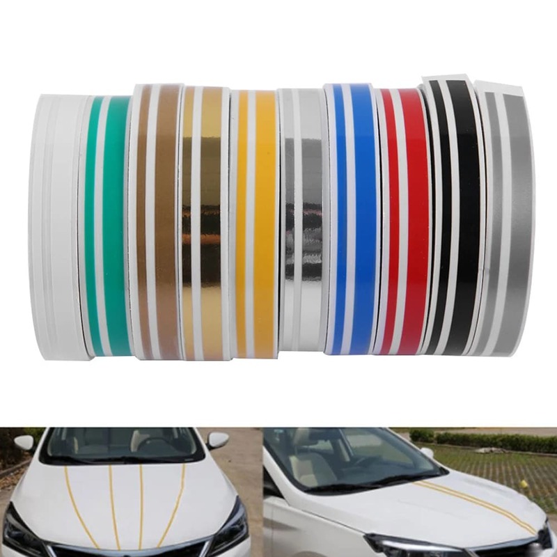 1 rotolo Multicolor Striping Pin Stripe Steamline Double Line Tape Car Body Decal Vinyl Sticker Car Decoration Styling Tools
