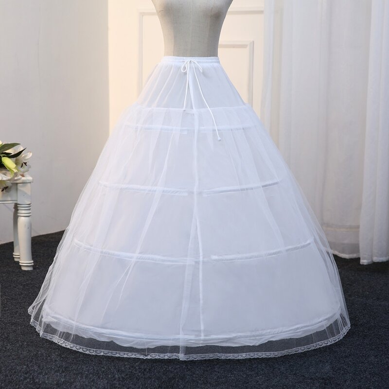 Vestido de novia blanco grande de 4 aros, enagua, accesorios de boda