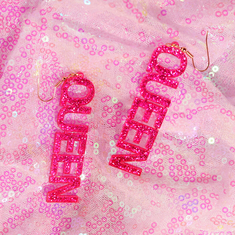 Серьги Y2k для женщин в стиле хип-хоп розового цвета с милым пламенем змеей рок молнией королевой инопланетянином набор
