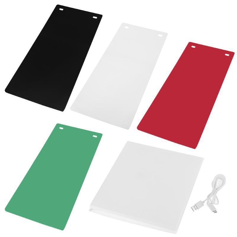 20cmLED Studio Light Box Soft Light Box Photo Props Portable Folding Gift 6 Background Colors