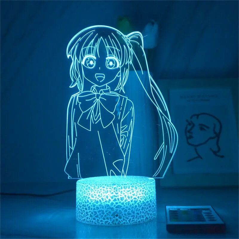 인기 애니메이션 3D 야간 조명 고토 히토리 LED 램프, 만화 이지치 니지카 테이블 램프, 아크릴 침대 옆 조명, 침실 장식 선물