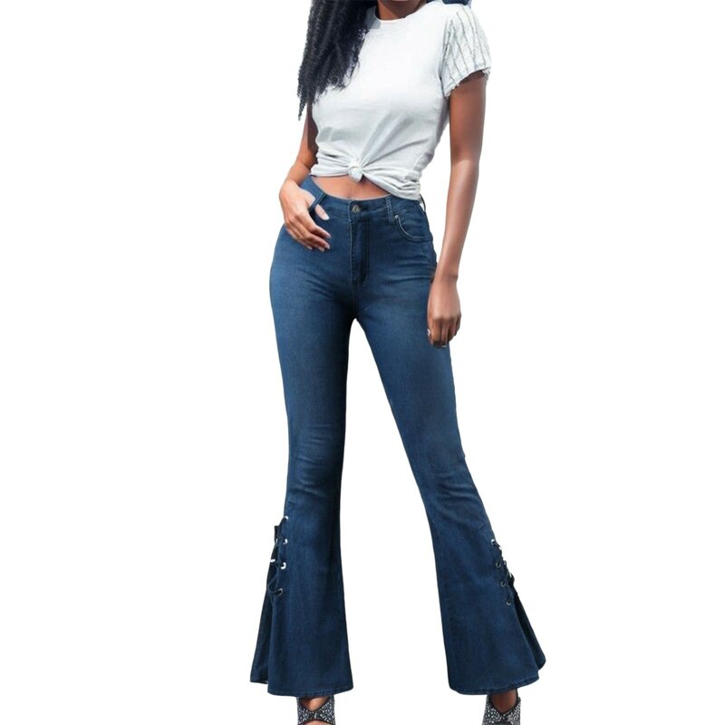 Hoge Kwaliteit Jeans Voor Vrouwen Vintage Black Blue Denim Flare Broek Streetwear Hoge Taille Slim Moeder Broek Harajuku Y 2K Broek