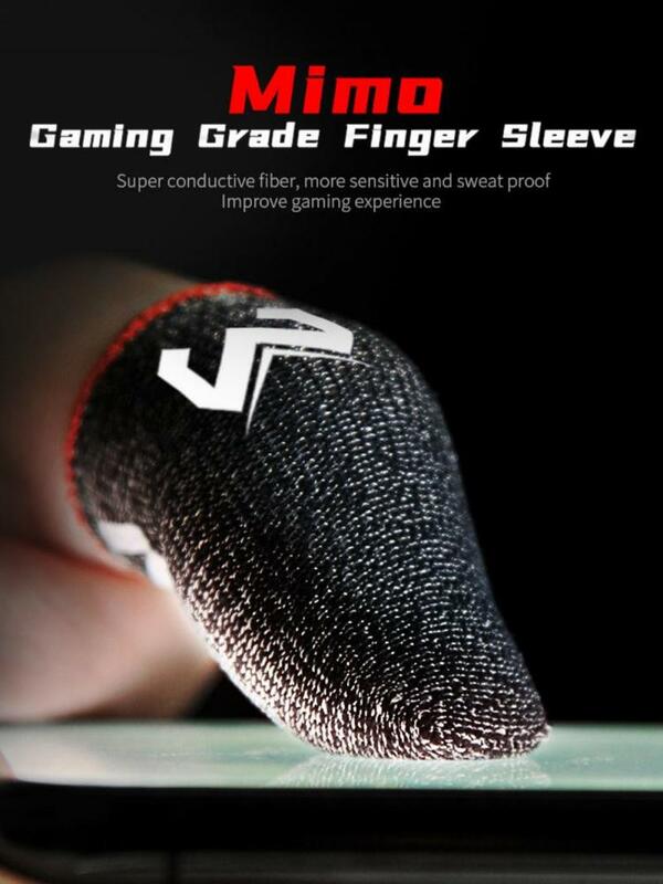 2Pcs Silver เส้นใยเกมมือถือหน้าจอเตียง Breathable เหงื่อแขนถุงมือกินไก่เกม touch Cover