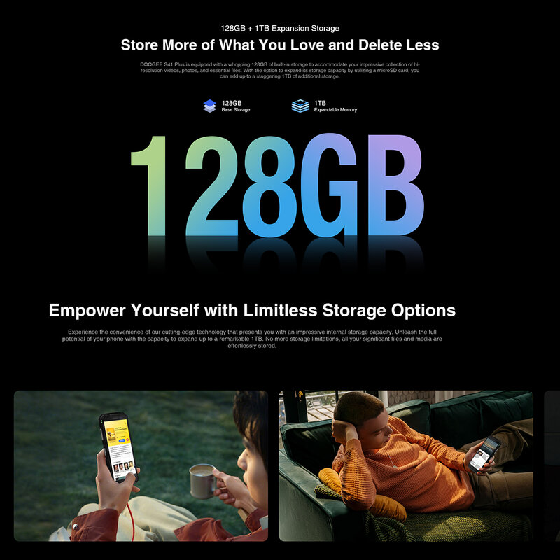 DOOGEE-teléfono inteligente S41 Plus, 4G, 4GB + 128GB, pantalla IPS de 5,5 pulgadas, Spreadtrum T606, batería de 6300mAh, cámara ia de 13MP, NFC, Android