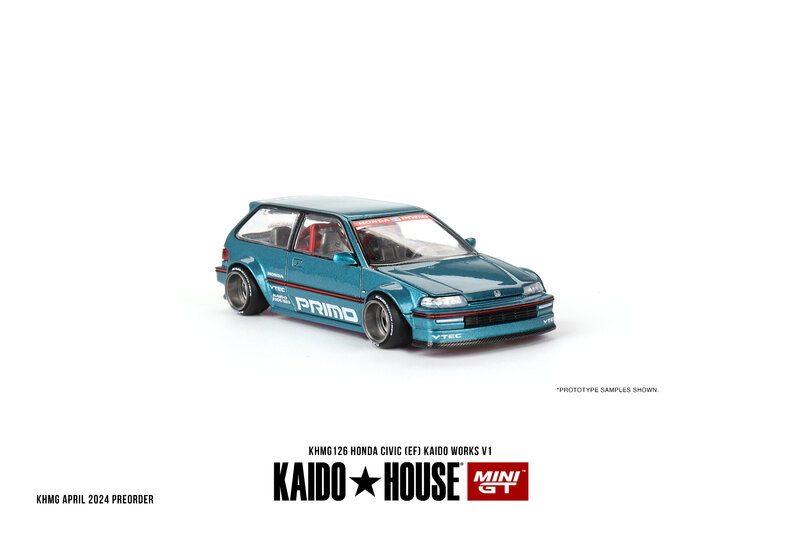 Kaido House + minigt Civic (EF) kaido ทำงาน V1รถโมเดลหล่อ KHMG126