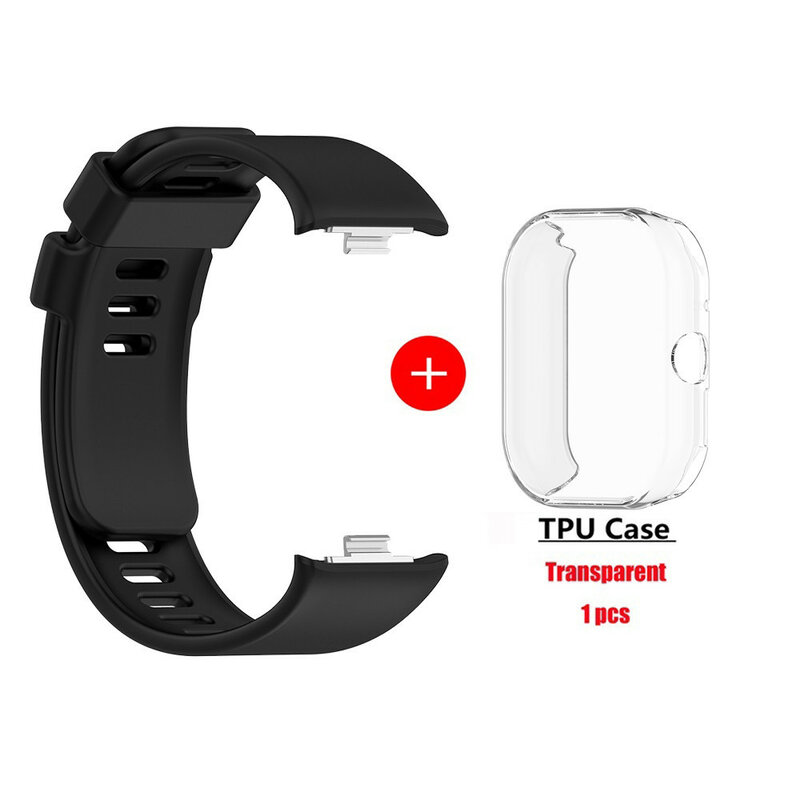 Silicone Strap para Xiaomi Redmi Watch 4, Pulseira Smartwatch, Protetor de Tela, Capa Protetora