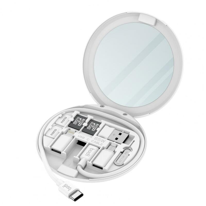 Cyfrowe gadżety schowek kabel danych EVA ładowarka przenośne akcesoria do makijażu lustro gadżet torba kieszonkowa pamięć cyfrowa