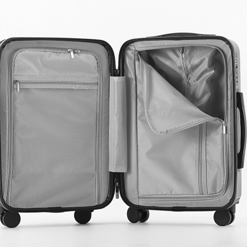 24/26 ''bagaż toczący się z kieszenią na laptopa i Port ładowania USB na podróż służbową i wielofunkcyjny wózek na kółkach podróży studenckich