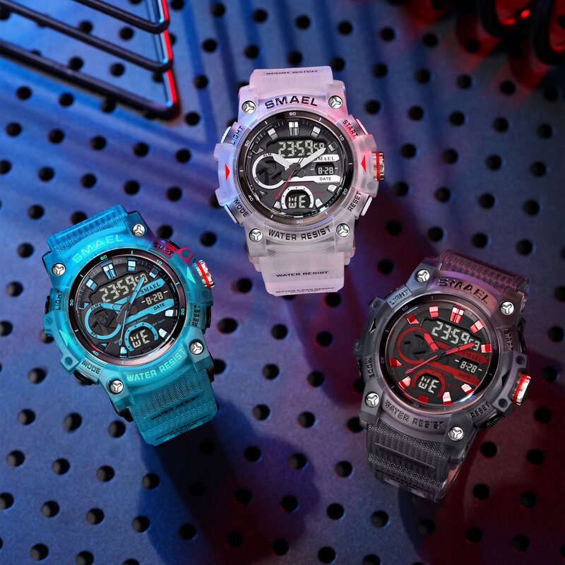 Zegarki sportowe wodoodporne marka SMAEL zegarek Alarm stoper zegarek Dropshipping 8086 młoda moda kwarcowe zegarki na rękę