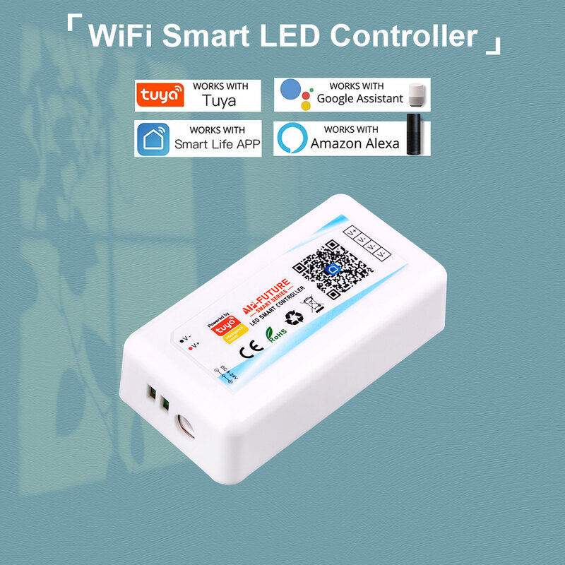 Controlador inteligente con WiFi, atenuador de un solo Color, RGB, RGBW, RGBCCT, tira de LED, aplicación Smart Life, Alexa, Google Home, Control por voz, Tuya, DC5-24V