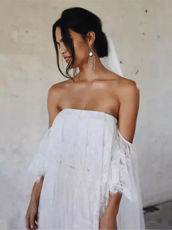 Пикантное платье с открытыми плечами для беременных летняя Фотография реквизит белое кружевное платье макси с ресницами Женская одежда для беременных