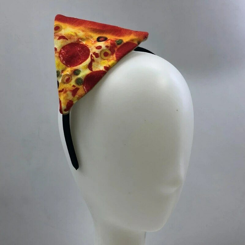 Funny Realistic Pizza Headband Photoshoot Tool Novelty Headwear Women Men Party Gift Birthday Halloween Headband N7YD