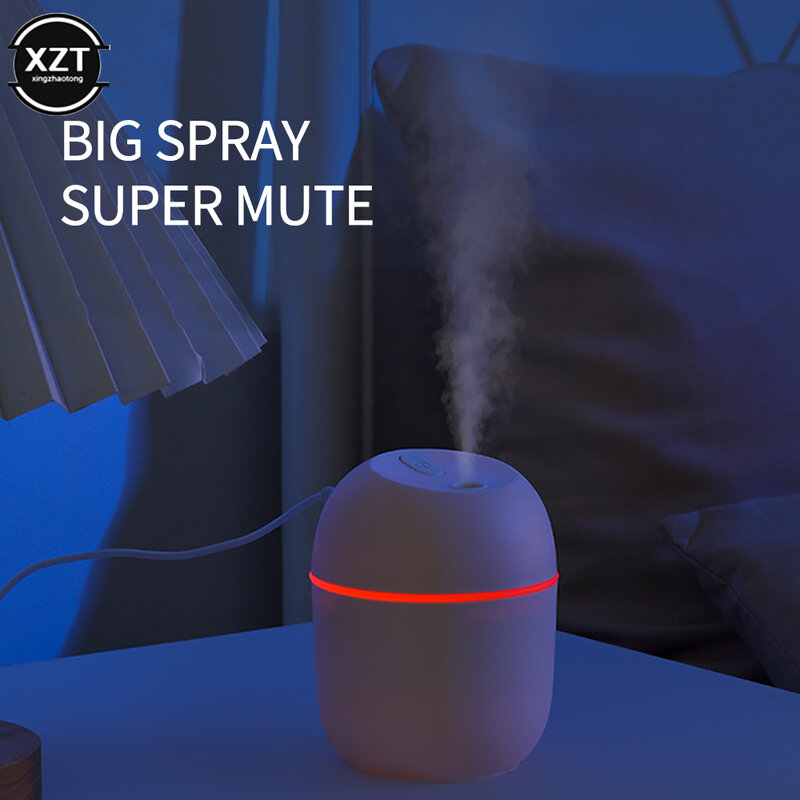 Pelembap udara Mini ultrasonik, penyebar Aroma minyak esensial untuk mobil, pembuat kabut pengabut USB dengan lampu malam LED, peralatan rumah tangga