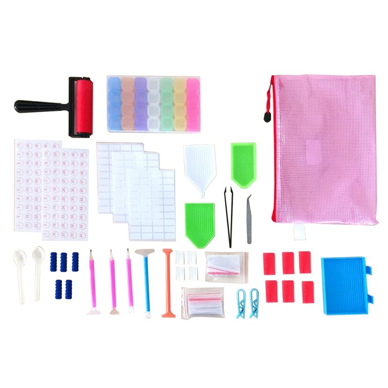 66 PCS 5D Painting Tools And Painting Accessories Kits With Painting Roller As Shown For Diamond-Painting Art