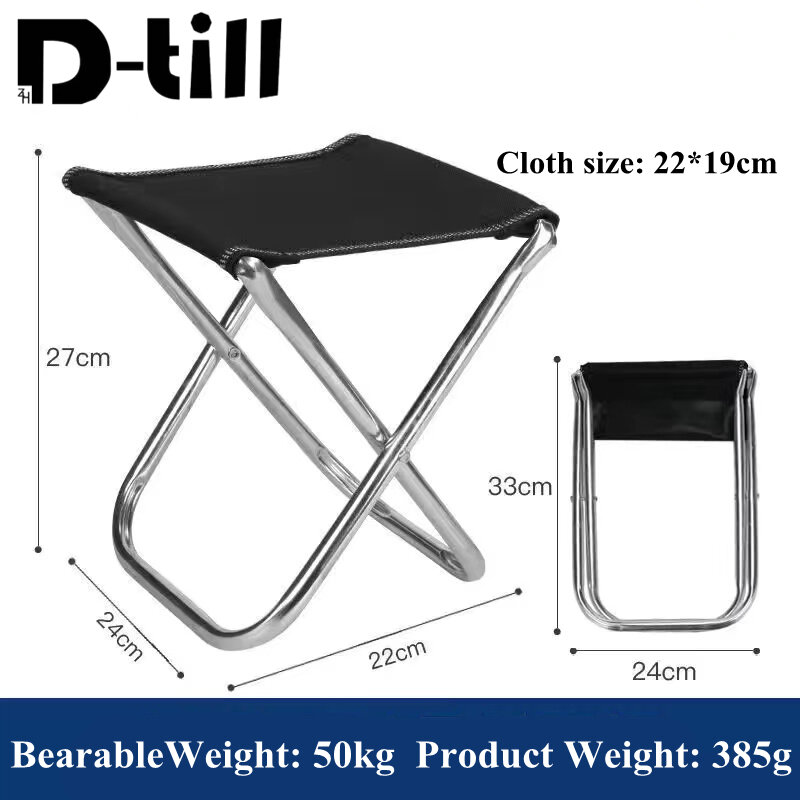 D-Till เก้าอี้ตกปลาพับ Picnic Camping เก้าอี้พับขนาดเล็กสตูลผ้ากลางแจ้งแบบพกพาง่ายพกพาเฟอร์นิเจอร์
