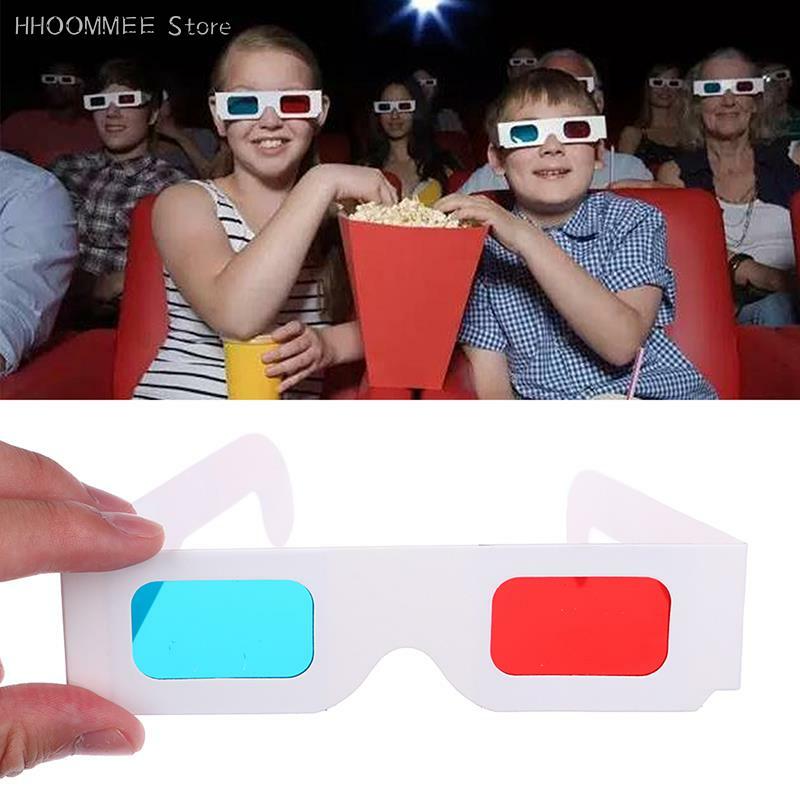 10Pcs/50ชิ้นสีแดง/สีฟ้า3D แก้วกระดาษ3D แว่นตาสำหรับภาพยนตร์การ์ด