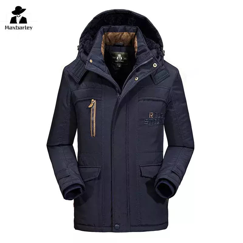 Men Thicken Fleece Jackets Male Streetwear Windbreaker Parkas Winter Jacket Coat Detachable Hoodies Cotton-padded Man Clothing