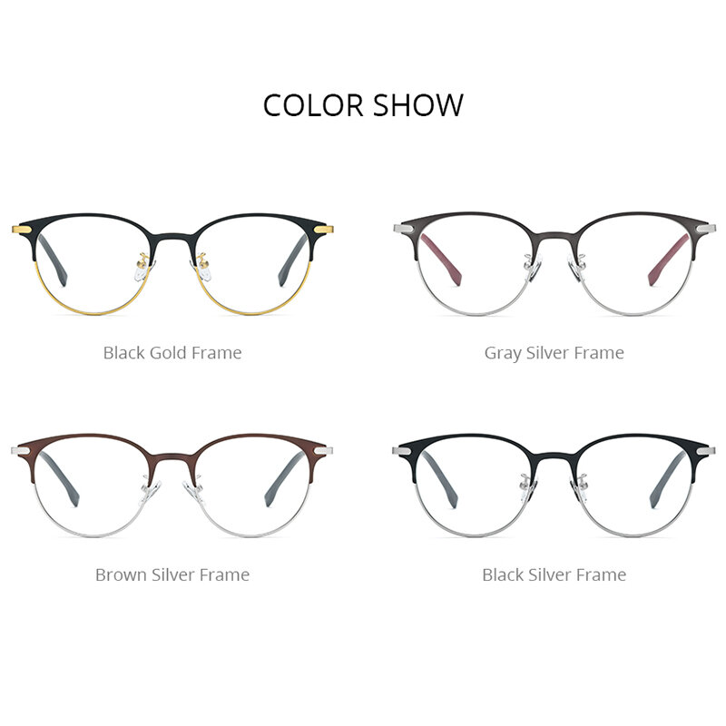 FONEX – lunettes en alliage ultralégères pour hommes et femmes, monture optique rétro ronde, sans vis, 988