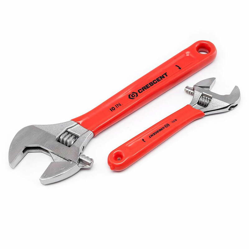 6In. and 10In. Cushion Grip Adjustable Wrench 2 Piece Set