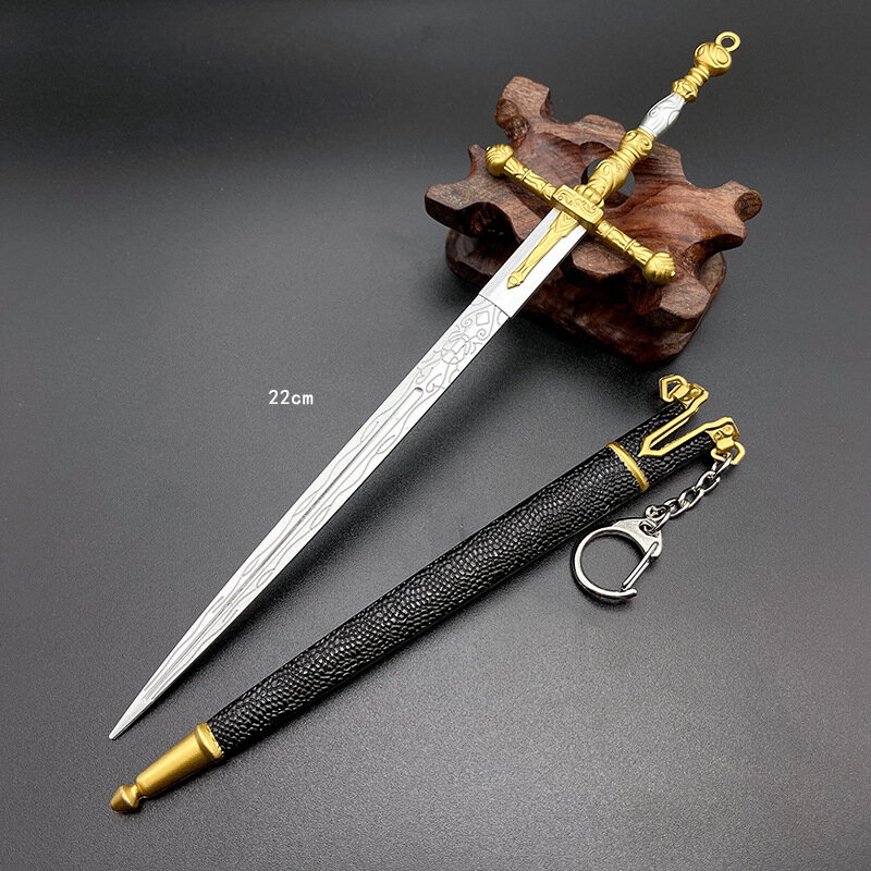Espada de Metal do País Perdido, Mikaela Kalia Knight, Espada do Exército Monarca, Anel Falcão, Abridor de Letra, 22cm