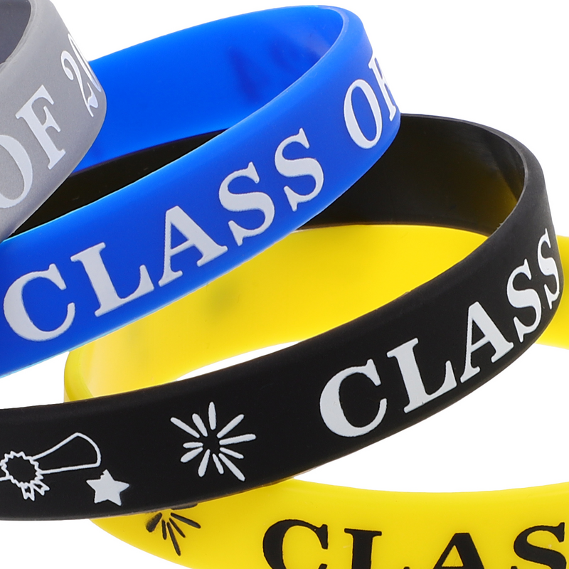 24 pezzi classe di 2024 braccialetto in Silicone fornitura di laurea braccialetto da polso in Silicone