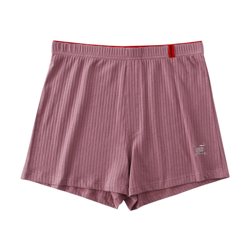 Men Soft Boxer Shorts Ribbed Striped Underwear Arrow Pants Male Comfortable Underpants Solid Panties Homewear Boxer Briefs